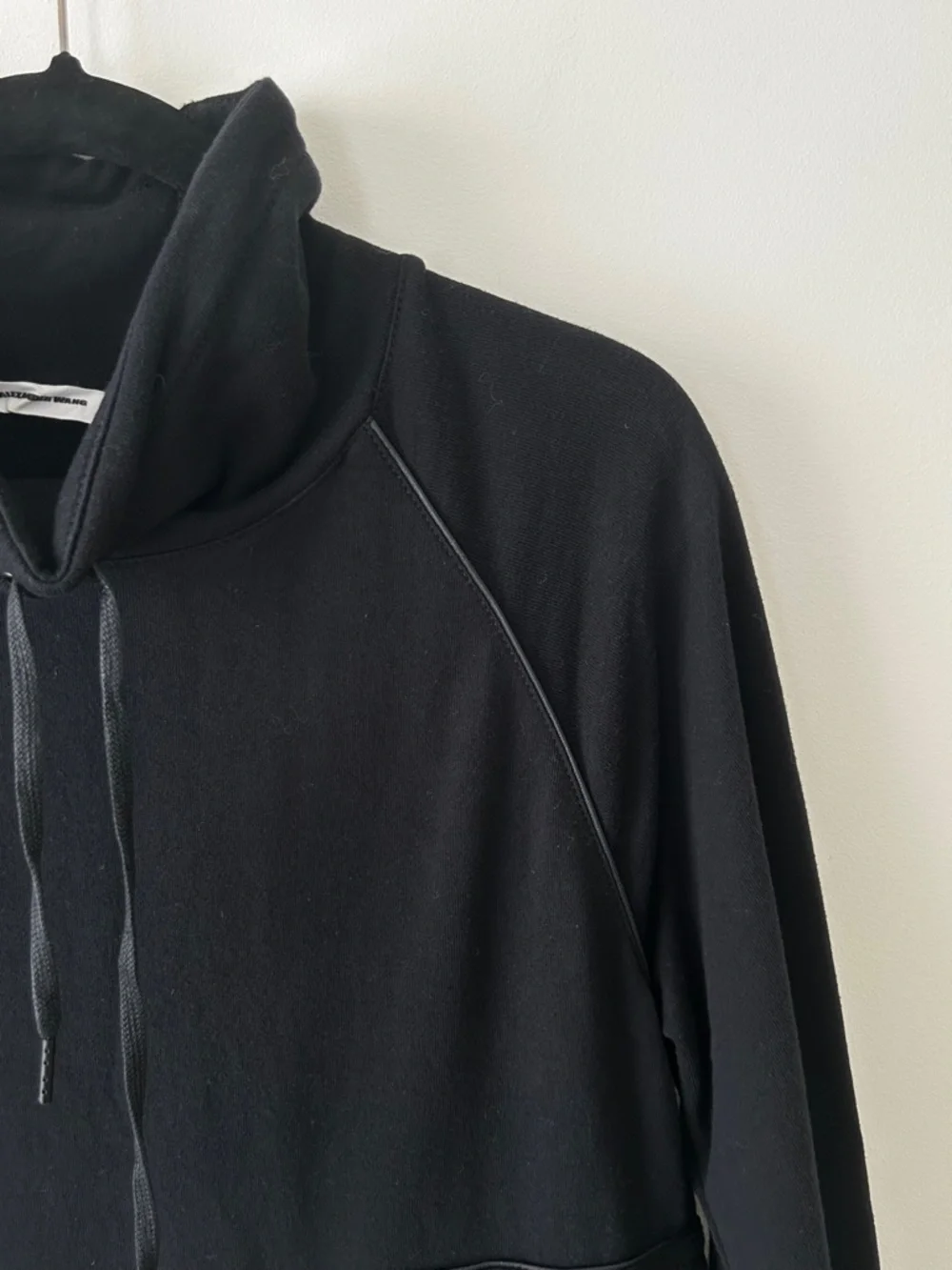 Alexander Wang Black Cotton Funnel Neck Sweatshirt